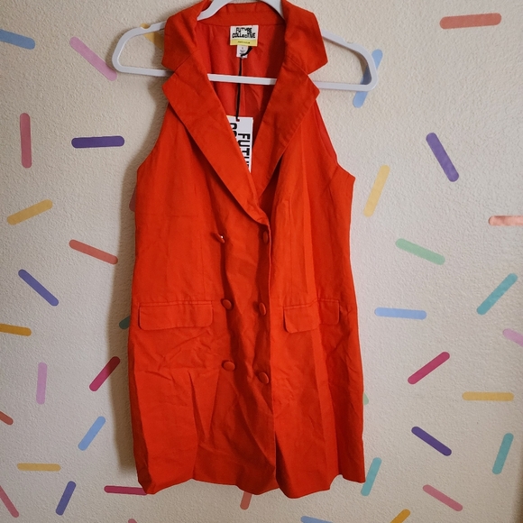 Jenee Naylor Sleeveless Blazer Mini Dress NWT Red Future Collective - Picture 4 of 8